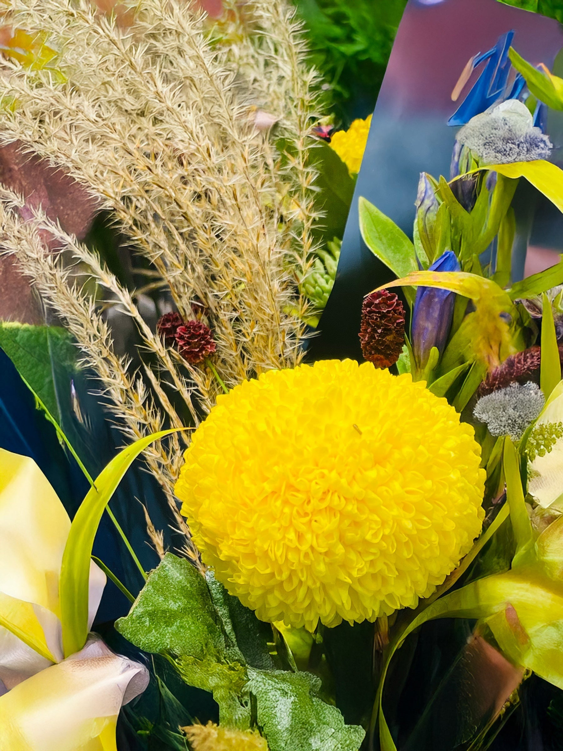 お月見ブーケと、ブラウンのワンピース