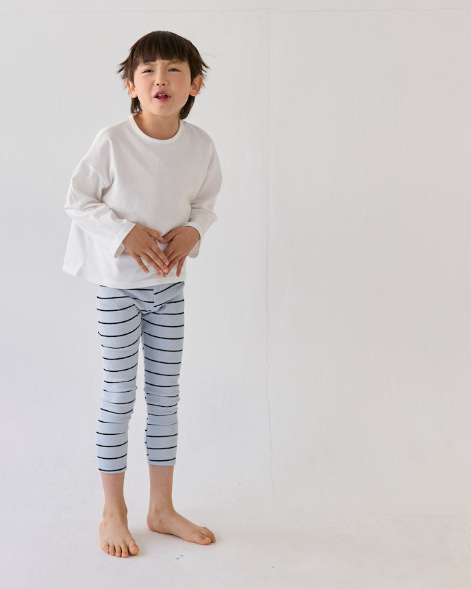 兒童鑲邊打底褲 SS 藍色