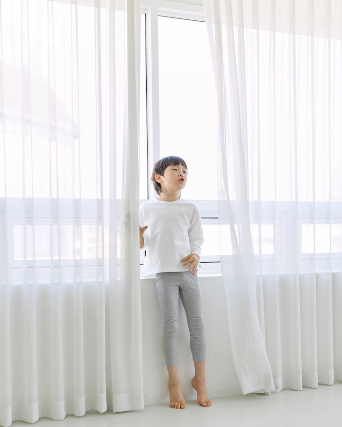 兒童羅紋打底褲 SS 灰色