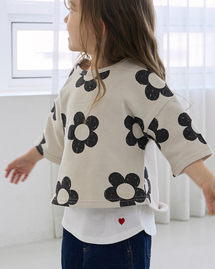 兒童短袖 T 卹運動衫 Ohana Beige