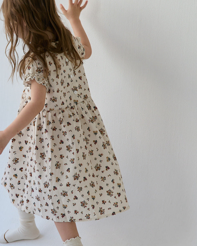 コバナ フレンチ スリーブ ワンピース 小花 花柄