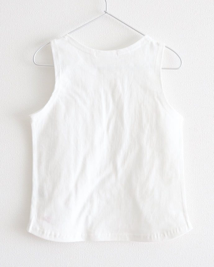 兒童心形刺繡背心白色