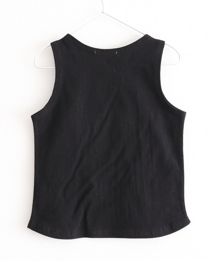 兒童心形刺繡背心黑色