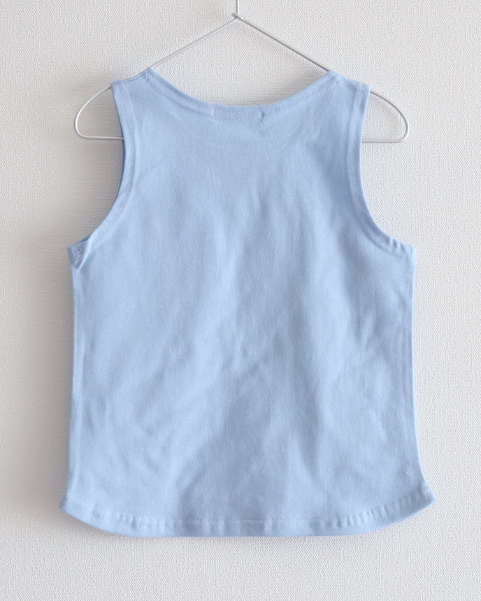 兒童心形刺繡背心藍色