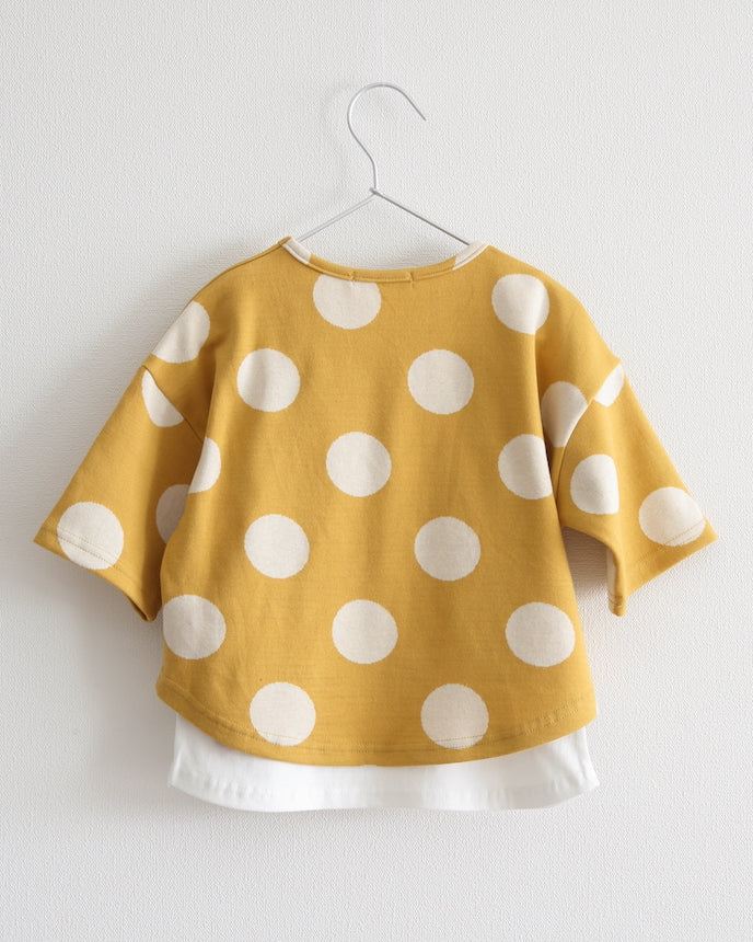 兒童短袖 T 卹 Dot Polka Dot 黃色