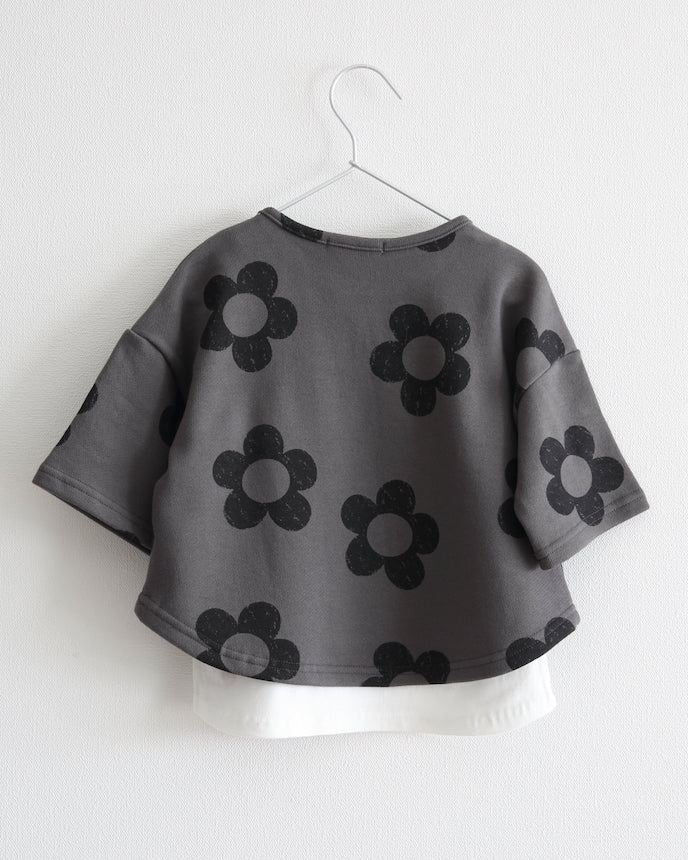 兒童短袖 T 卹運動衫 Ohana 深綠色