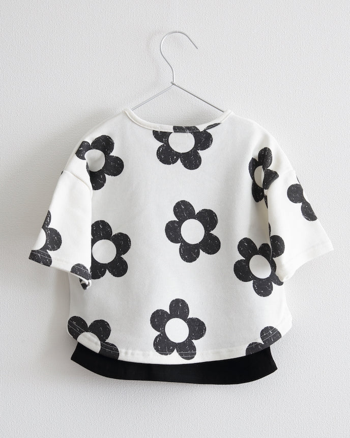 兒童短袖 T 卹運動衫 Ohana 灰白色