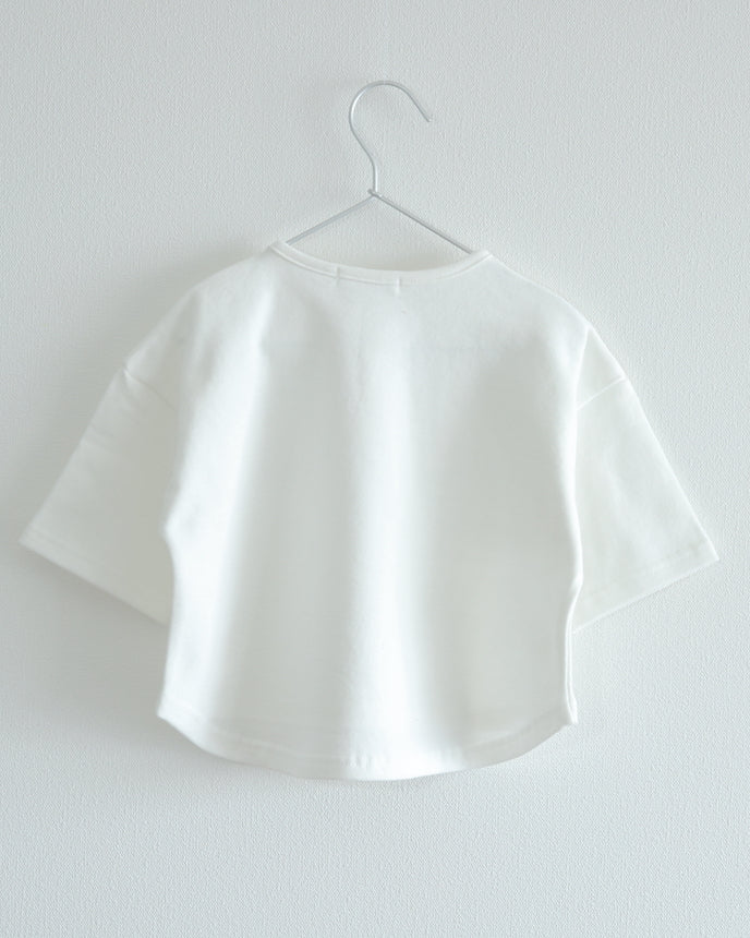 兒童短袖 T 卹運動衫微笑印花白色