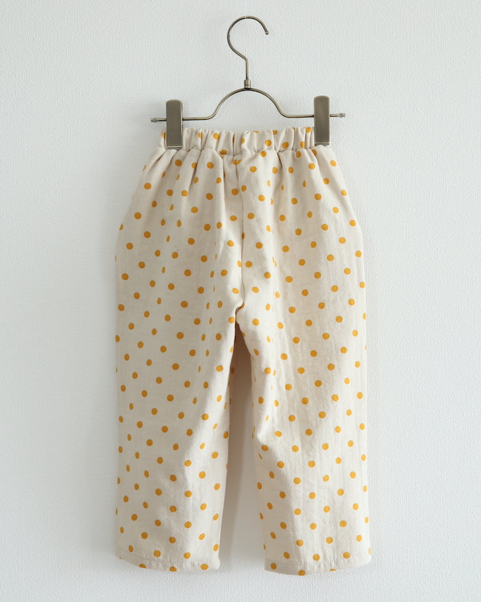 キッズ ドット ガーゼ カジュアルテーパードパンツ アイボリー