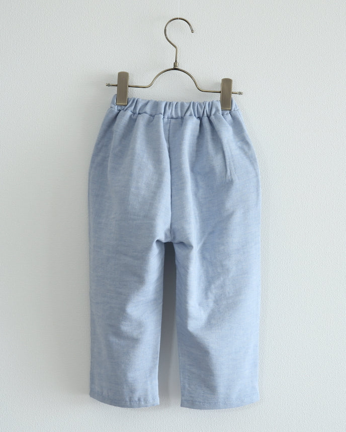 キッズ ガーゼ カジュアルテーパードパンツ ブルー