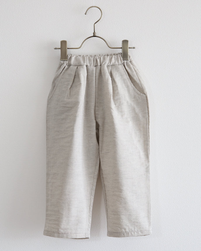 キッズ ガーゼ カジュアルテーパードパンツ グレージュ