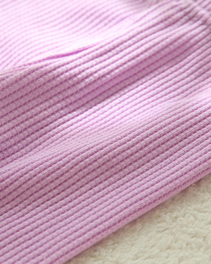 兒童華夫格打底褲 SS 紫色