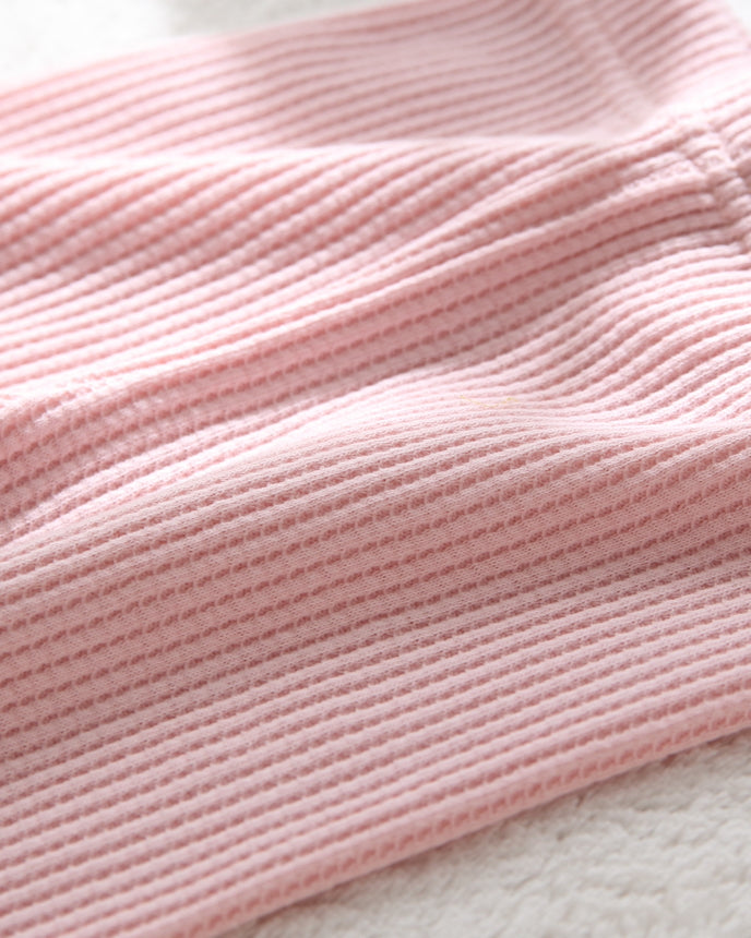 兒童華夫格打底褲 SS 粉色