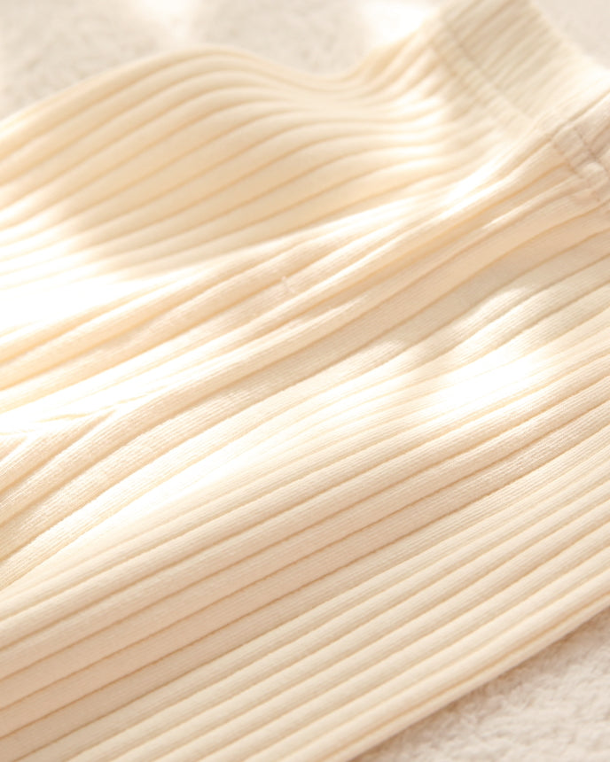 兒童羅紋緊身褲 SS 象牙色