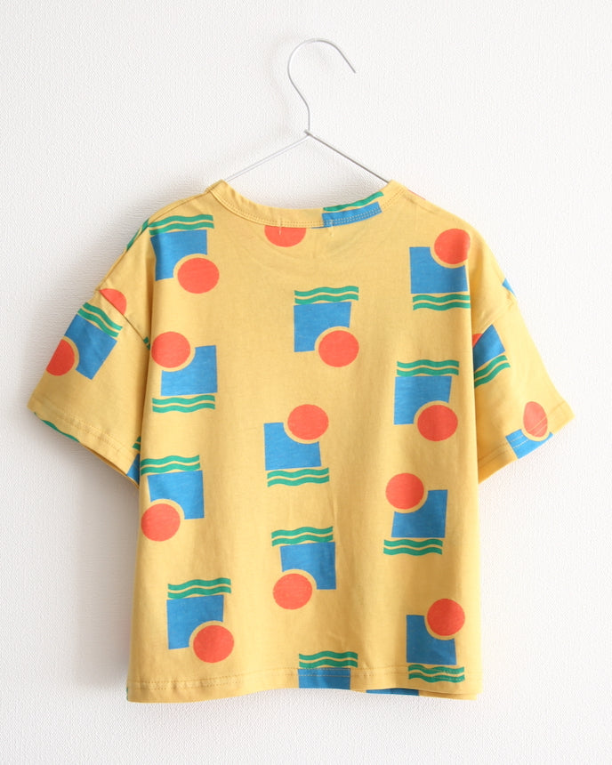 兒童 100% 棉 Kika 圖案 T 卹短袖黃色