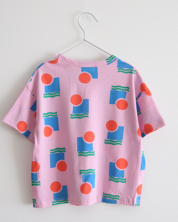 兒童 100% 棉 Kika 圖案 T 卹短袖粉色