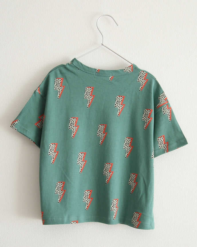 兒童 100% 棉 Thunder T 卹短袖綠色