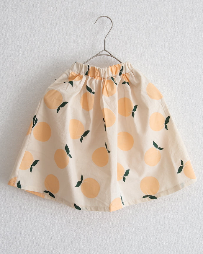 韓国子供服 キッズ 綿100% 北欧 リンゴ スカート アイボリー