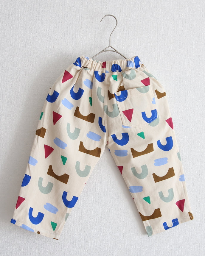 キッズ 綿100％ キカ モチーフ  ロングパンツ アイボリー