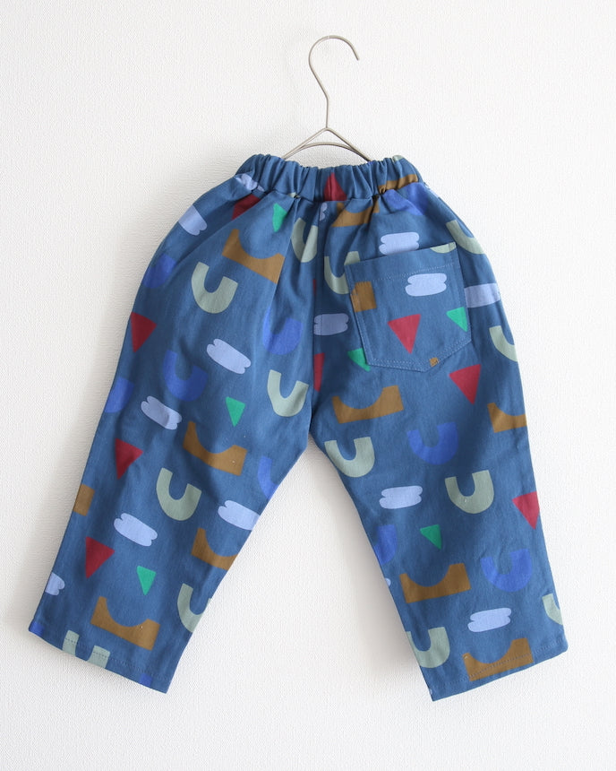 キッズ 綿100％ キカ モチーフ  ロングパンツ ブルー