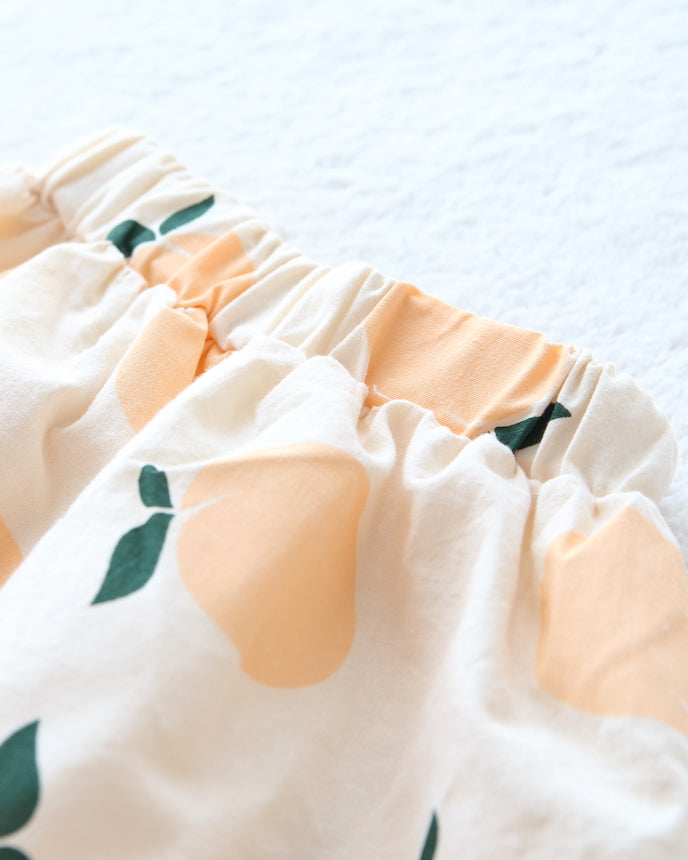 韓国子供服 キッズ 綿100% 北欧 リンゴ スカート アイボリー