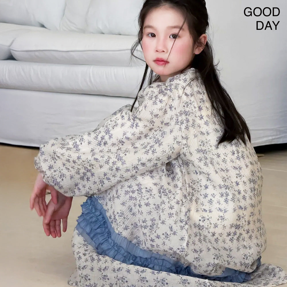 キッズ 長袖 ロング丈 ワンピース 花柄 薄手 涼しい  女の子 春服 夏服  韓国風 おしゃれ 可愛い 上品 お出かけ