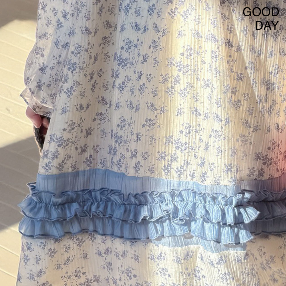 キッズ 長袖 ロング丈 ワンピース 花柄 薄手 涼しい  女の子 春服 夏服  韓国風 おしゃれ 可愛い 上品 お出かけ