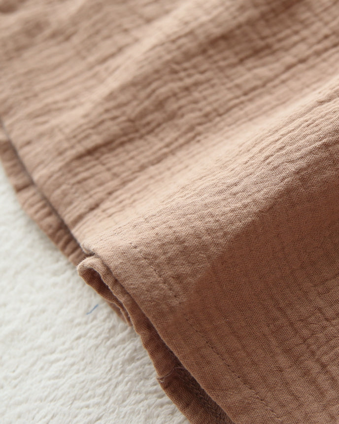 キッズ綿100%無地ガーゼスカートコーヒーブラウン