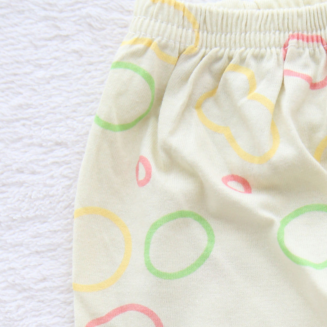 キッズ 上下セット ショート Tシャツ＋ パンツ ズボン ツリー ミントグリーン コットン 綿100％