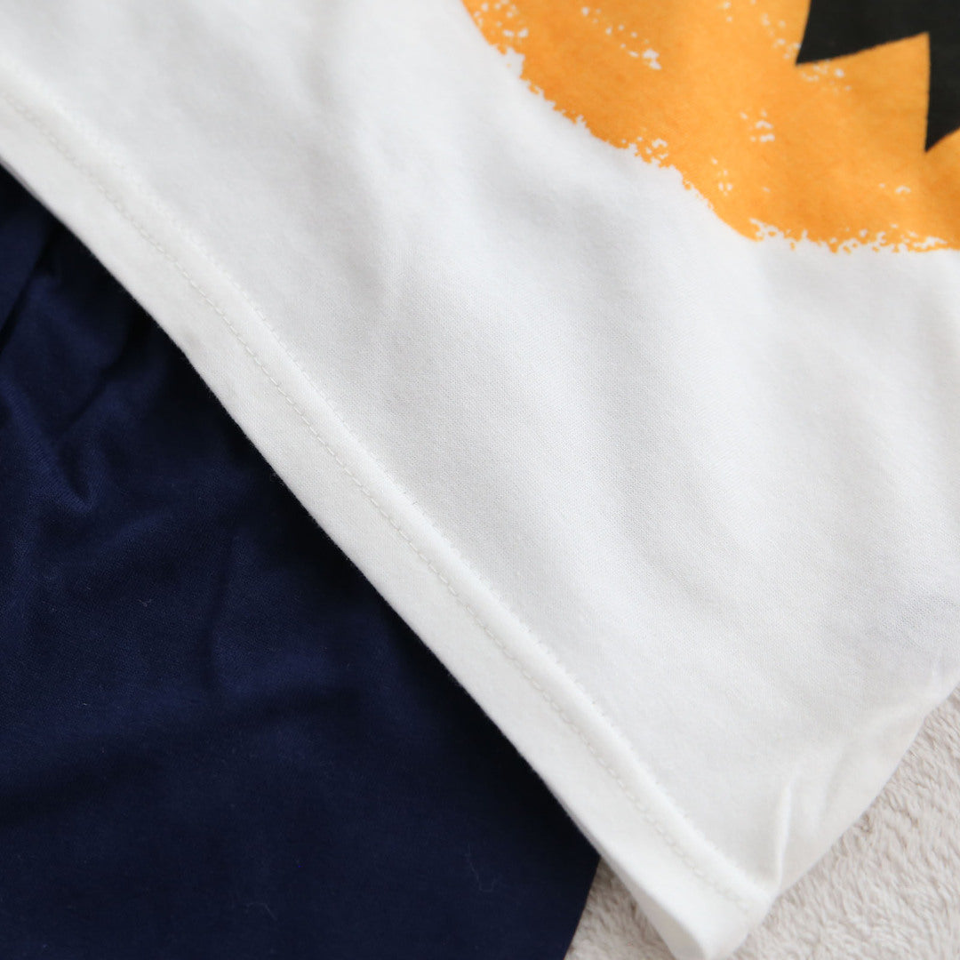 キッズ 上下セット ショート Tシャツ＋ パンツ バットマン ネイビー コットン 綿100％ 部屋着 着替え 春夏 通園