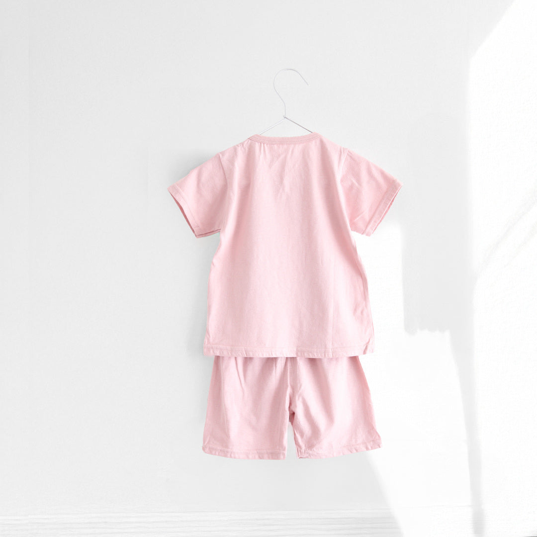 キッズ 上下セット ショート Tシャツ＋ パンツ ズボン ユニコーン メルヘン ピンク コットン 綿100％ 部屋着 着替え 春夏 通園