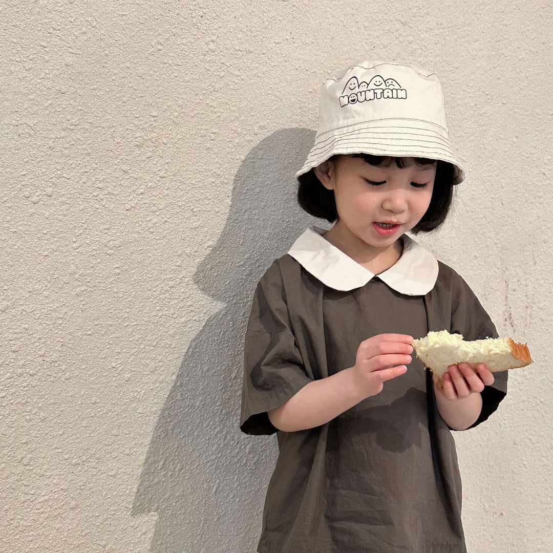 キッズ 上下セット おしゃれ かわいい 春夏秋 お出掛けショートスリーブ 半袖＋ ロングパンツ ブラウンコットン 綿100％ 通園